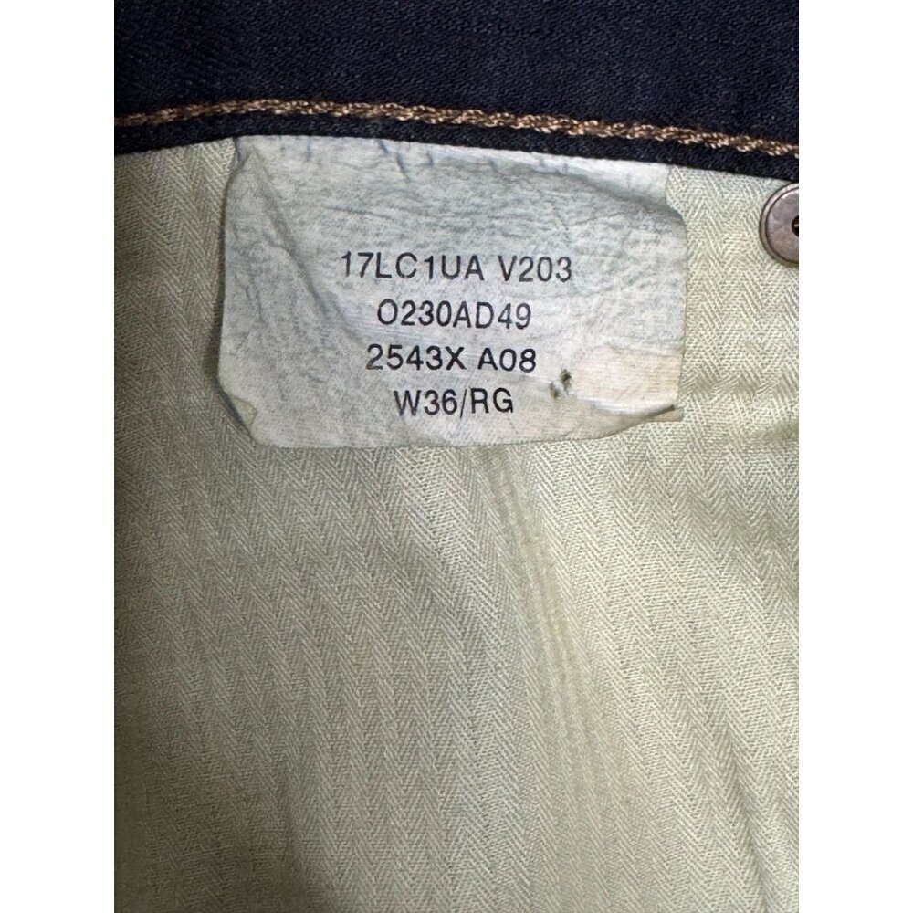 John Varvatos USA Dark Denim Straight Leg Button Front Bowery Jeans Size 36 X 35 - Picture 12 of 12
